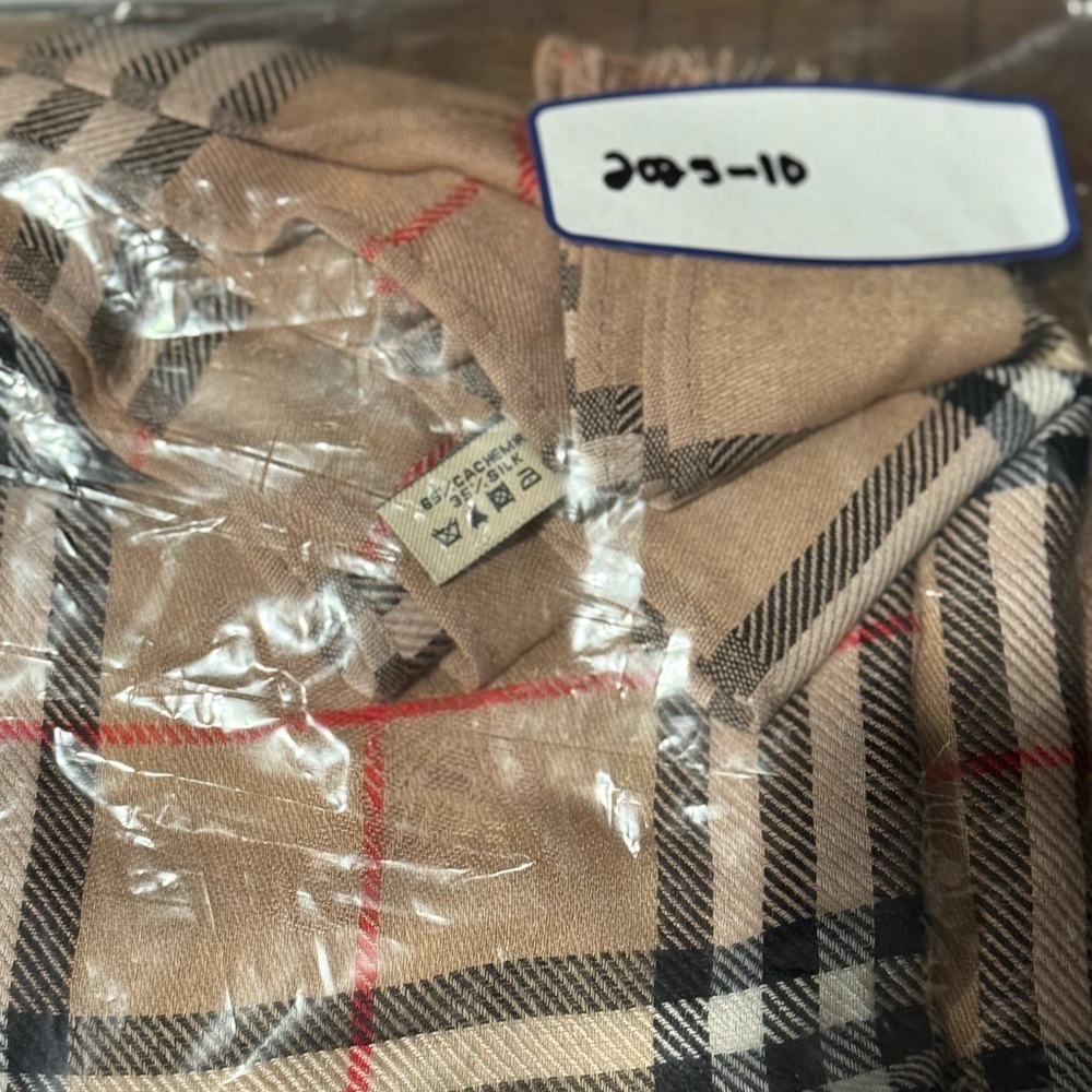 Burberry Tan and Black Check Scarf - Picture 8 of 8